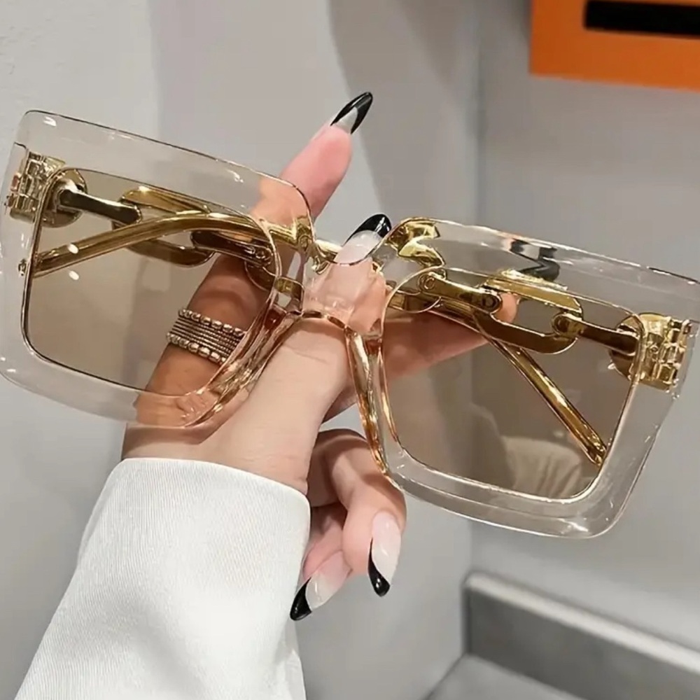 Transparent Lens Frame Fashion Glasses Anti Glare Sun Shades Glasses